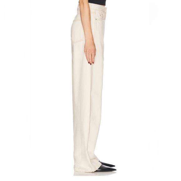 GRLFRND Austen High Rise Curve Jeans Cream Straight Leg denim pants FWRD 32 - Picture 6 of 14